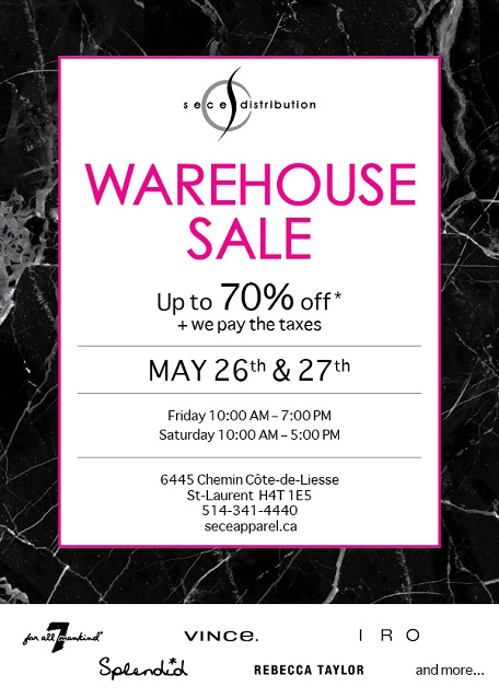 SeCe warehouse sale 2017